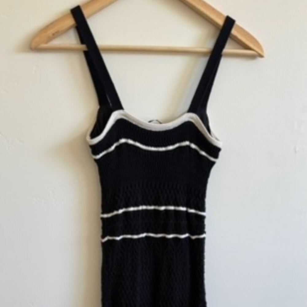 Abercrombie & Fitch Crochet-Style Maxi Dress XXSP | Black And White - Picture 4 of 4